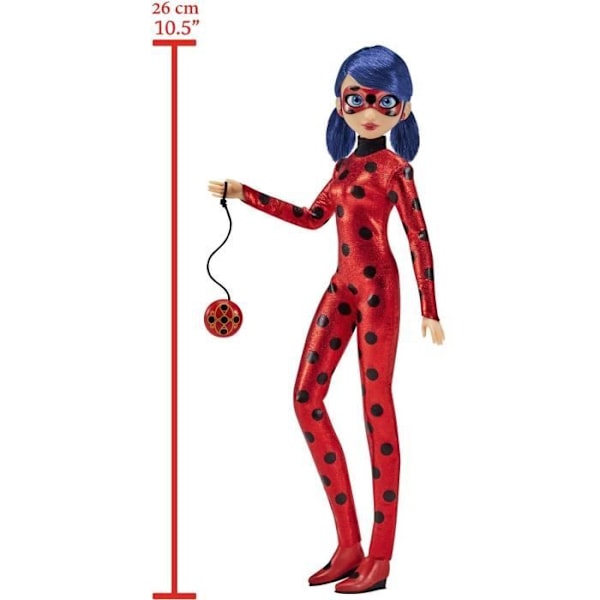 Bandai - Miraculous Ladybug and Cat Noir - Docka - Ladybug - Marinette - 26 cm ledad modedocka - P50014 Flerfärgad