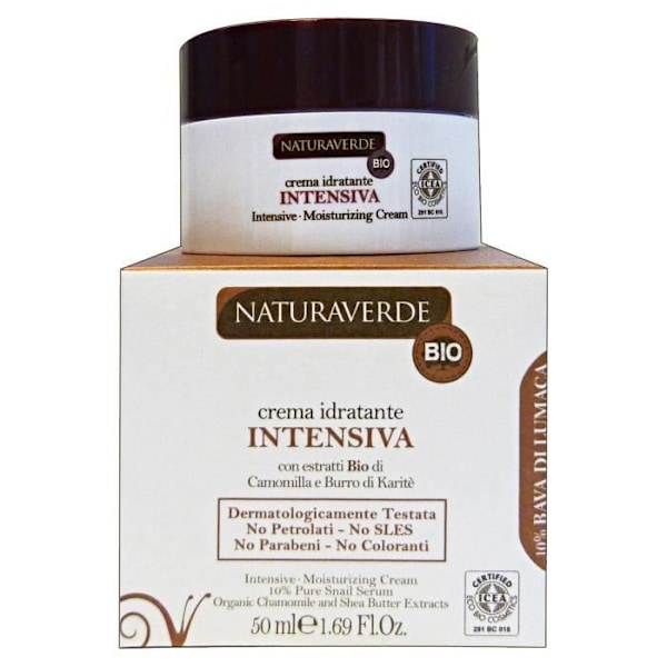 Ansigtcreme - NATURAVERDE - BAVA Di LUMACA Bio - 50 Ml - Sort - Blandet