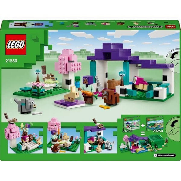 LEGO® 21253 Minecraft Animal Sanctuary, Plains Biome -lelu, hahmominihahmot ja eläinhahmot Flerfärgad