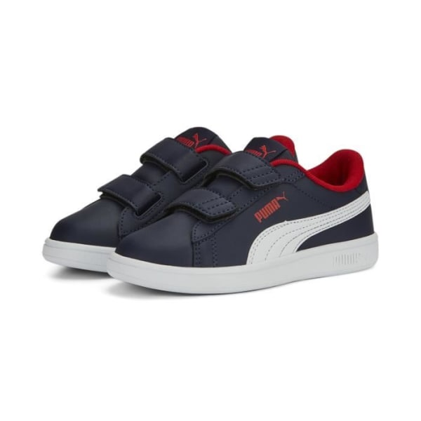 Puma Smash 3.0 V barnsneakers i läder Puma marin-puma vit-för alla tiders 35