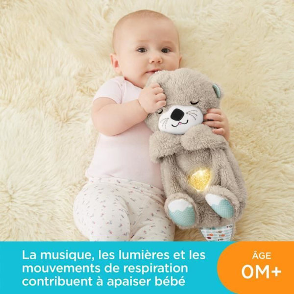 Fisher-Price - Min Bamsesov - Godnat Legetøj - Babysvamp med Musik og Lys - Aktivitetslegetøj - Fra fødslen FXC66 Min utter gosar god natt