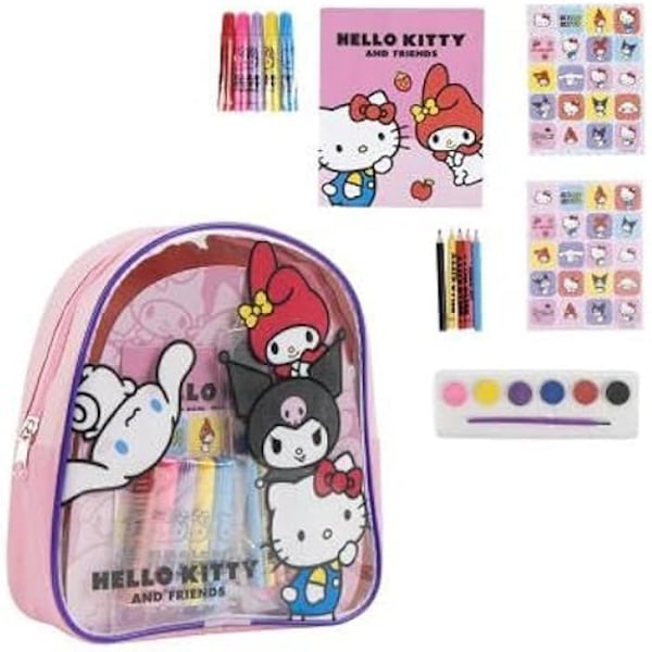 Reppu - Hello Kitty - Värikäs - 22x23x7 cm - 0,250 kg - Tyttö Lapsi Färgad