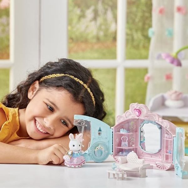 Leikkisetti - SYLVANIALAISET PERHEET - Prinsessapukeutuminen - Kärry- ja lumikanityttö Flerfärgad