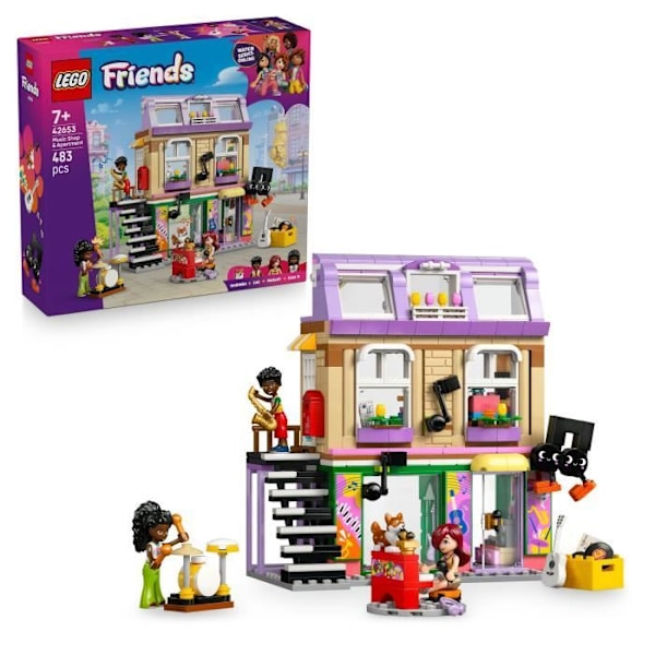 LEGO Friends 42653 Musiikkikauppa ja Huoneisto - Peli Tytöille alkaen 7 Vuotta Flerfärgad