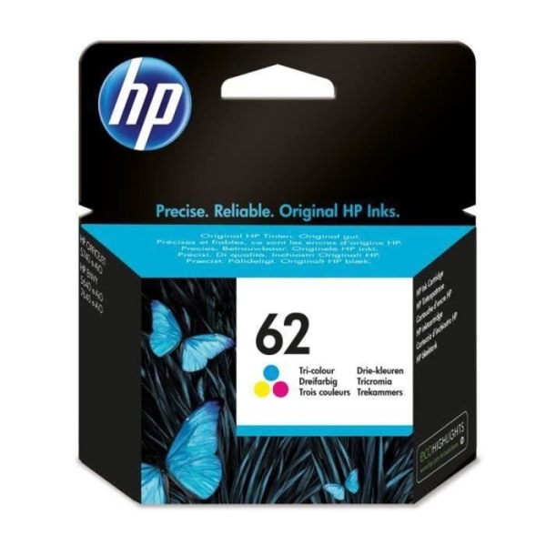 HP 62 trefärgad originalbläckpatron (C2P06AE) för Officejet Mobile 250, Envy 5540/5640/7640, Officejet 5740 e-AiO