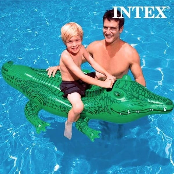 Uppblåsbar krokodil - INTEX - V0200217 - Vinyl - 2 luftkammare - 168 x 86 cm