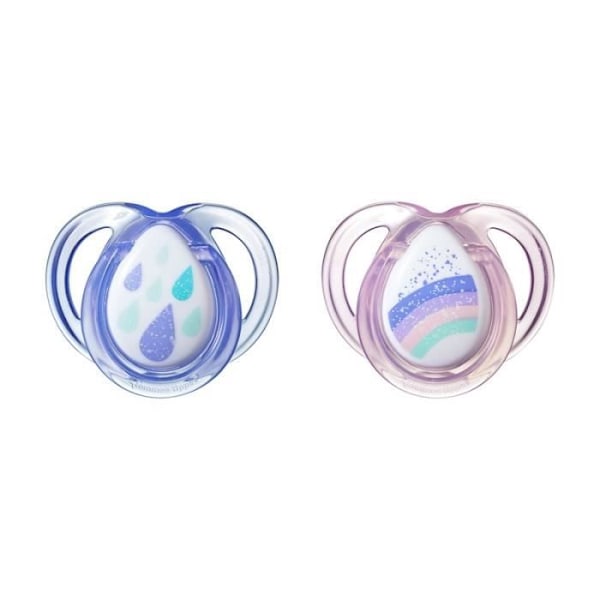 Tommee Tippee Anytime Sutter 0-6m To Pandaer - Pakke med 2 - Silikone - Baby - tilfældige farver Blå