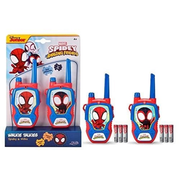 Walkie Talkie - DICKIE - SPIDEY - 2,4 GHz - Sæt med 2 - Rød og Blå - Til børn fra 3 år Blå, Rød