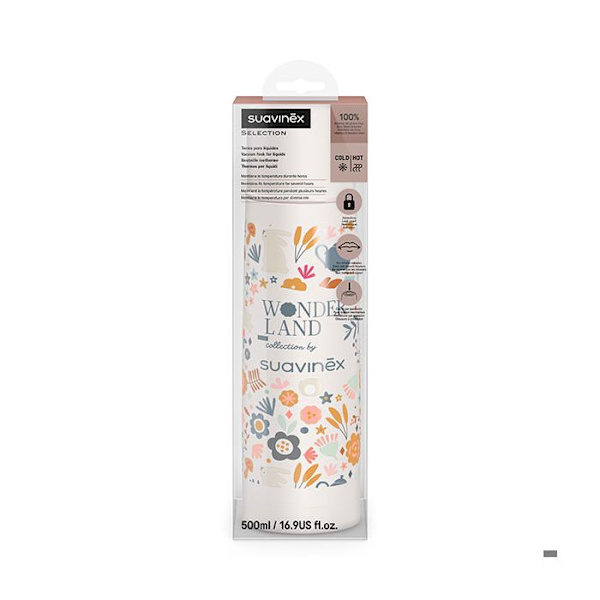 Suavinex, Wonderland, Isothermipullo - Wonderland Liberty beige - 500ml