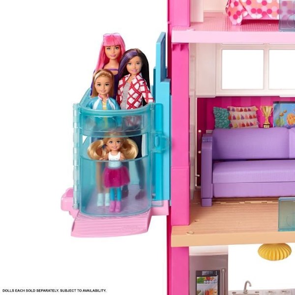 BARBIE Dreamhouse Dream House 3 kerrosta 8 huonetta