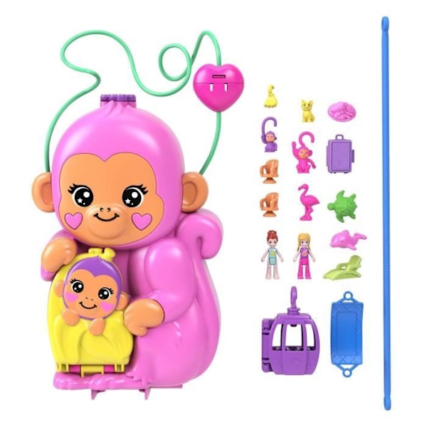 Polly Pocket-Mommy Monkey and Her Baby-Box med 2 minifigurer HWP04