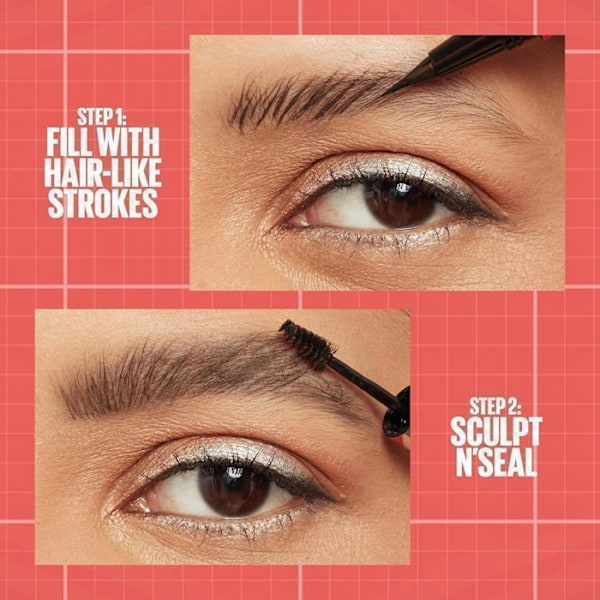 2 in 1 kulmakynä geelillä Maybelline New York - Ash Brown 259 - Vedenpitävä ja pitkäkestoinen Ask brun