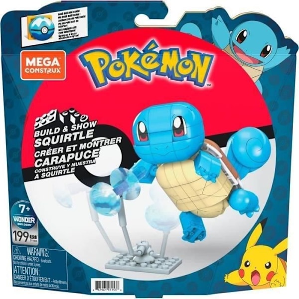 Mega Construx - Pokémon Squirtle to Build - Byggespil - Fra 7 år GYH00 Flerfärgad