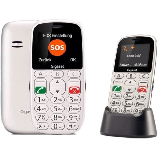 Gigaset SIEGL390W White Phone - Dual SIM - 2,4 tum - 800 mAh batteri