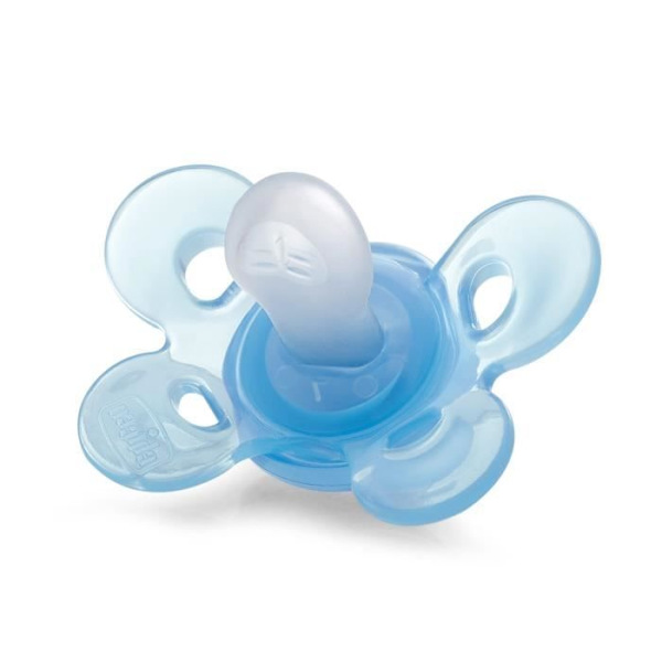 CHICCO Physio Comfort Silikonesut - Steriliserbar æske - Blå - 0-6m