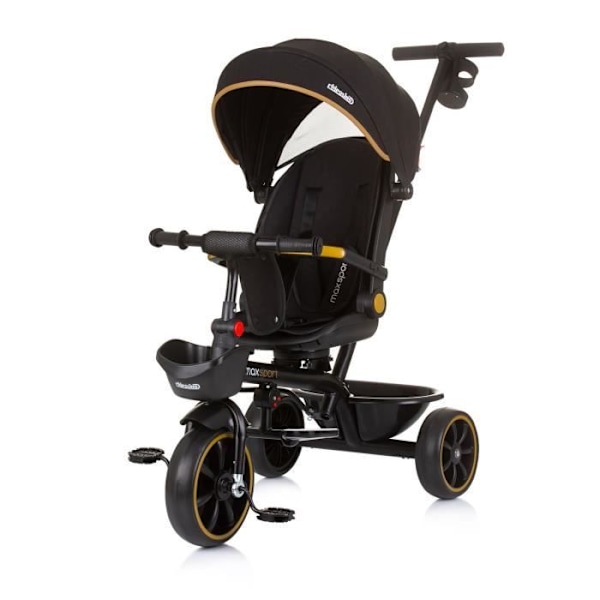 Chipolino Tricycle Max Sport 2 i 1, Kopholder, Vendbart sæde, Kurv [Sort] Svart
