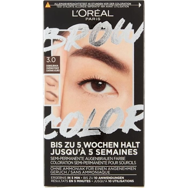 L'Oréal Paris Brynfärg 3.0 Mörkbrun ögonbrynsfärg Mörkbrun