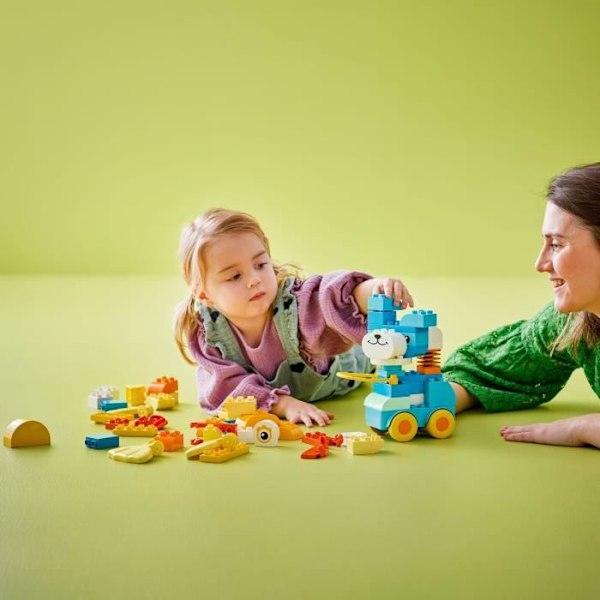 LEGO DUPLO Min By 10448 Dyr På Ruller 3-I-1 - Byggelegøj For Børn Fra 2 År - Hund Flerfärgad