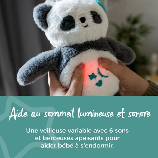 TOMMEE TIPPEE, Luksus natlys plys med CrySensor, 6 beroligende lyde, USB, kan maskinvaskes, Pippo the Panda
