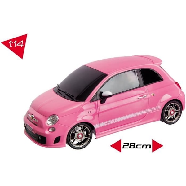 MONDO MOTORS - Radiostyret køretøj - Lyseffekter - Fiat Abarth 500 - Bil - 1:14. FIAT 500 - Lady Abarth