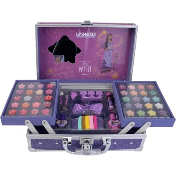 Meikkilaukku - Lip Smacker - Wish - 50 kpl - Värikkäitä paletteja - Lisävarusteet sisältyvät Färgrik variation för läppar och an