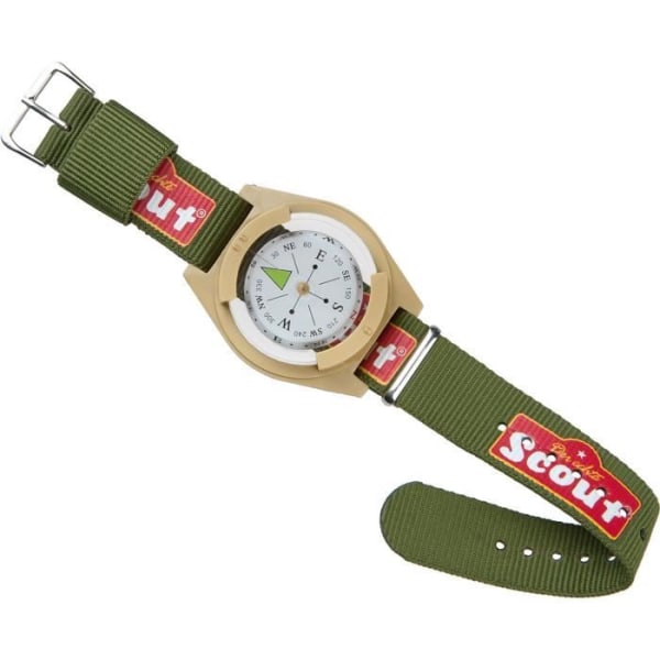 Håndledscompass - Happy People - Scout - 40 x 34 mm - Grå/beige - Barn