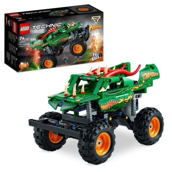 LEGO® Technic 42149 Monster Jam Dragon, 2-i-1, Monster Truck Toy, Racerbil