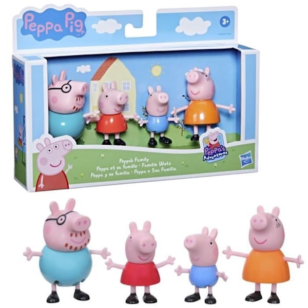 Peppa Pig figurer - Pakke med 4 - Peppa, Mummy Pig, Papa Pig og George - Fra 3 år gammel Flerfärgad