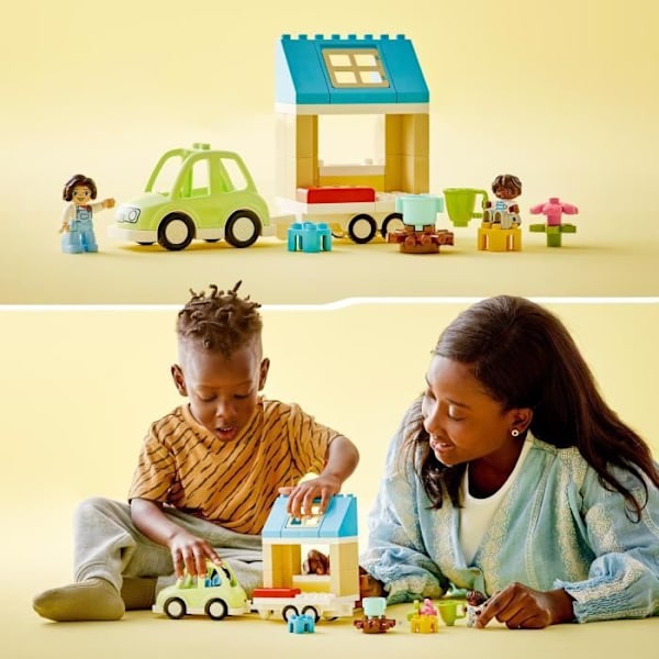 LEGO DUPLO My Town 10986 Familiehjem på hjul - Pædagogisk legetøj med bil og klodser Flerfärgad