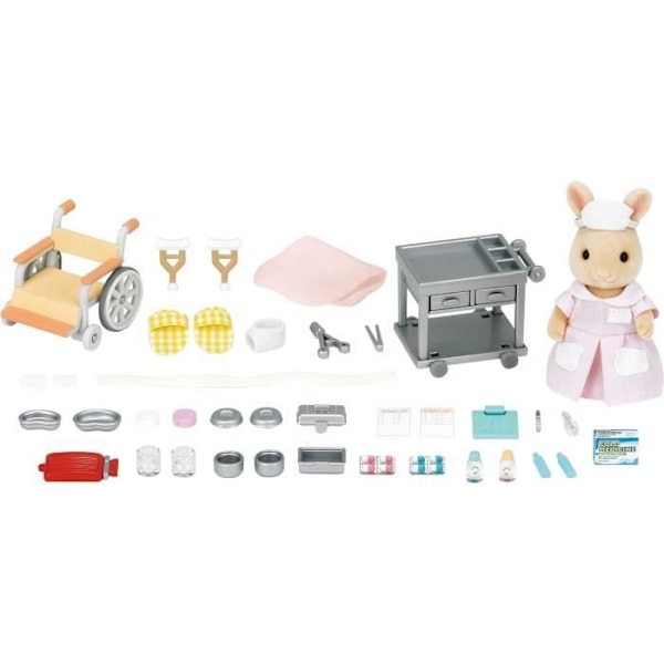 Miniatyrfigurer - SYLVANIAN FAMILIES - Sjuksköterskan och tillbehör för att ta hand om och mata patienter Flerfärgad