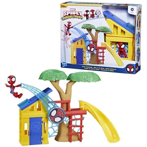 Spidey Spidey lekplats box set, med 10 cm Spidey statyett, från 3 år, Marvel Spidey och hans extraordinära vänner Flerfärgad