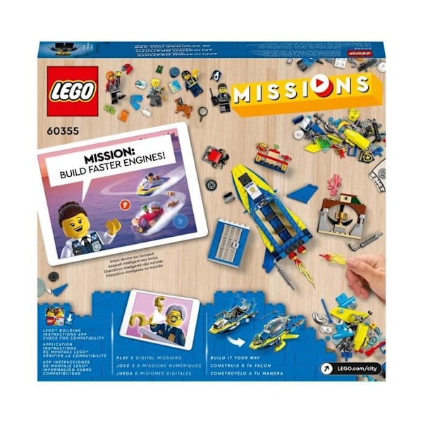 LEGO 60355 bypolitiets detektiv vandmissioner, bådlegetøj, fængsel og 4 minifigurer, børn i alderen 6 Flerfärgad