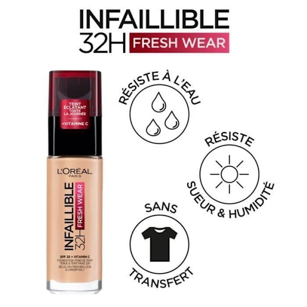L'OREAL PARIS Infallible Foundation - Långvarig 32H - 140 COOL ROSE 140 Golden Beige