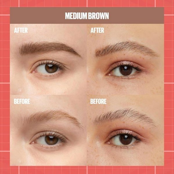 2 i 1 øjenbrynsblyant med gel Maybelline New York - Ash Brown 259 - Vandtæt og langtidsholdbar Ask brun