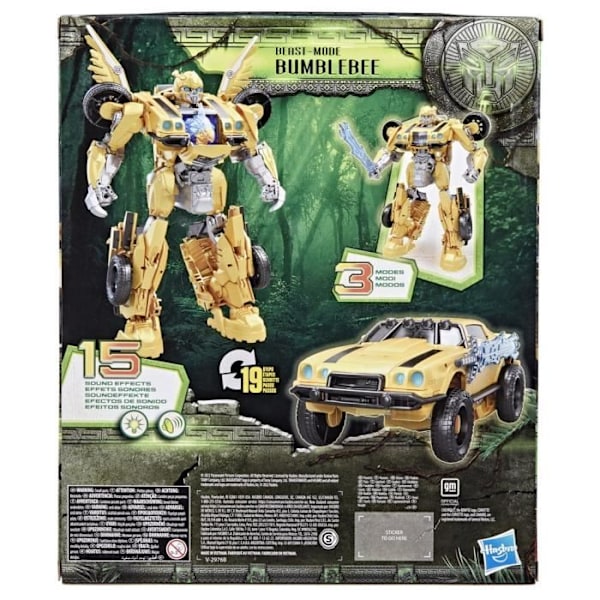 Transformers: Rise of the Beasts, 10-tommers Beast-Mode humlebifigur med lys og lyde, 6 år og opefter Flerfärgad