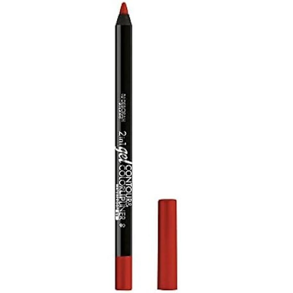 2 in 1 -huulikynä - DEBORAH - N.06 - Gel Contour & Color - Vedenpitävä - Korkea pigmentti Rubiner