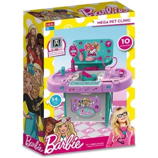 Valpklinik - MATTEL - Barbie - Bli veterinär - 10 tillbehör - 70 cm hög