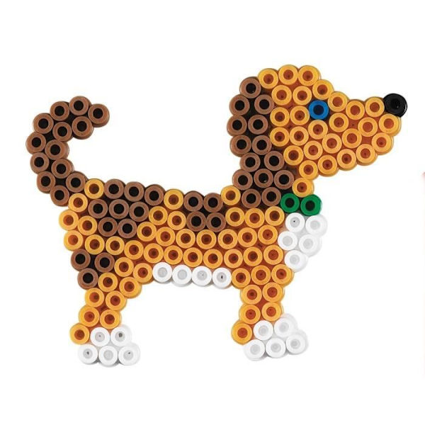 HAMA - Gryde med 7000 MIDI størrelse strygeperler med 2 plader (sekskantet og hund) - Kreative hobbyer - Blandet