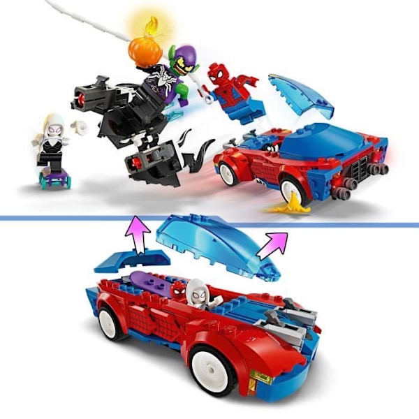 LEGO® 76279 Marvel Spider-Man vs. Myrkytetty Green Goblin -kilpa-auto, lelu supersankariminihahmoilla Flerfärgad