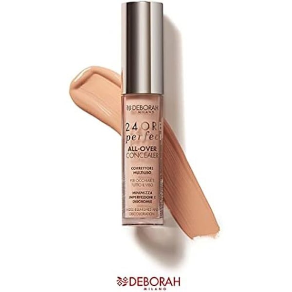 Deborah Milano – Fluid Corrector 24 Ore Perfect All-Over Concealer, 2.1 Let, Langtidsholdbar og Vandtæt, High Hold Copriza, 2.1 Ljus