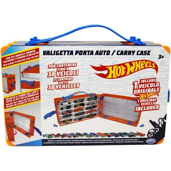 Samling mallette Hot Wheels + bil Blå-orange