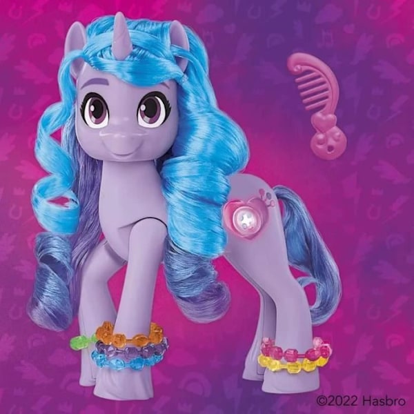 Interaktivt legetøj - HASBRO - My Little Pony Izzy Moonbow - Lyd og lyseffekter - Tilbehør inkluderet Rosa lila