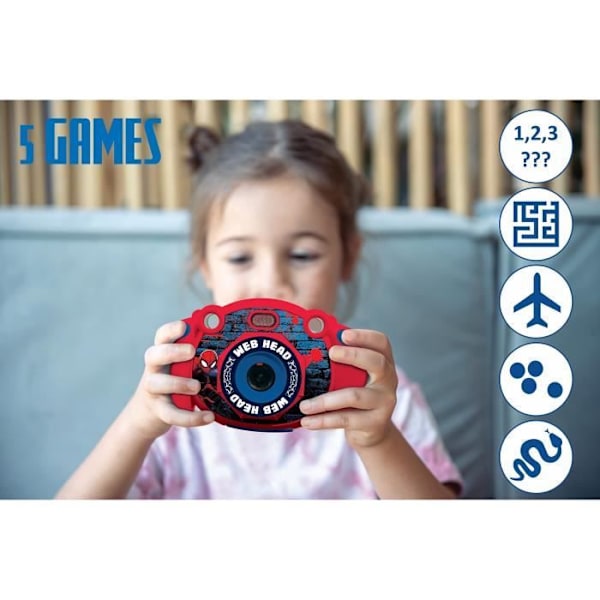Spiderman børns digitalkamera - LEXIBOOK - 2 tommer LCD-skærm - 100 graders vidvinkel - Rød Röd