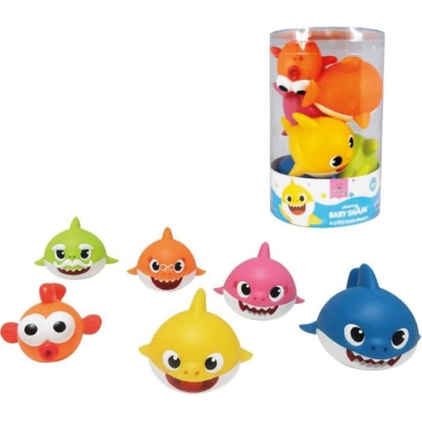 Set med 6 små mjuka hajar - Baby Shark - ODS 48821 - Flerfärgad - För Baby - Från 3 år Flerfärgad