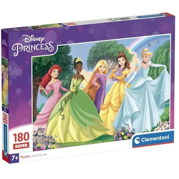 Pussel - CLEMENTONI - Super Color Prinsessor - 180 bitar - Klara färger - Från 3 år Ljusa färger