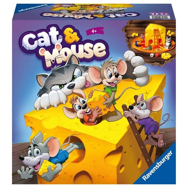 Ravensburger - 24558 - Brädspel Katt och Mus för Barn från 4 År - 2 till 4 Spelare - Gåvor för Barn