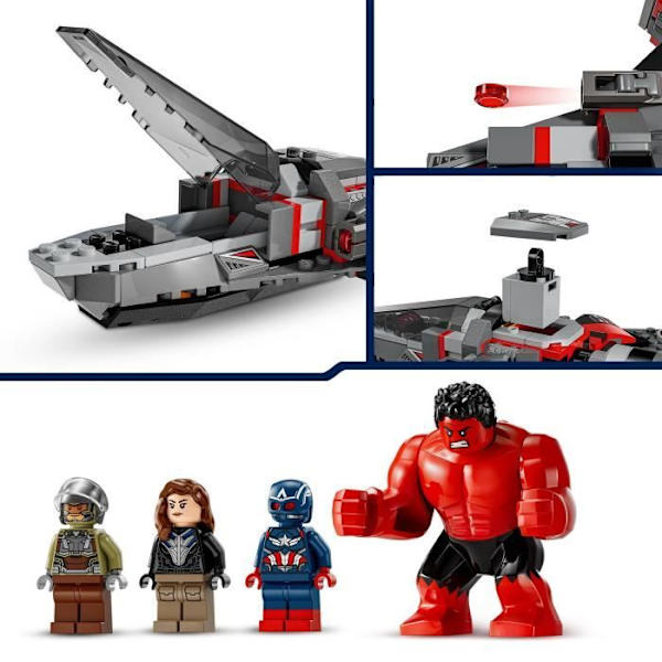 LEGO Marvel 76292 Kapteeni Amerikka vs Hulk Red – rakennettava hävittäjä Röd, blå, grön
