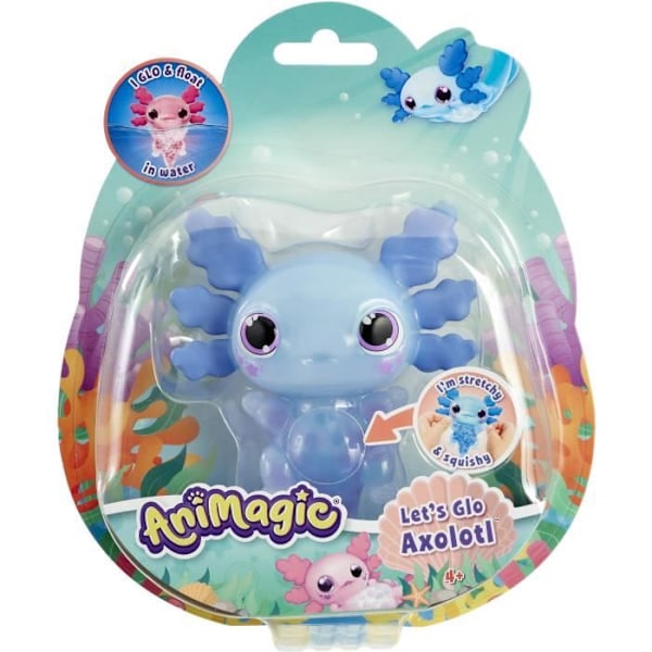 Interaktivt dyr - GOLIATH - Animagic Let's Glo Axolotl Blue - Lys og taktil funktion fra 4 år Blå