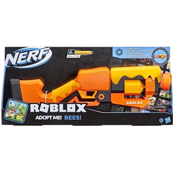 NERF - Roblox Adopter mig!: BIER! Dartblaster med håndtagsmekanisme - 8 pile - kode til spillet Flerfärgad