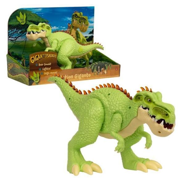 Gigantosaurus, Dinosaurie, Gigantisk rörlig figur i 30 cm, Med ljud- och ljuseffekter, För barn från 3 år, GGN03